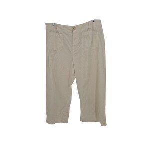 Anthropologie Maeve Size 22W Womens Colette Corduroy Crop Pants Wide Leg Cream
